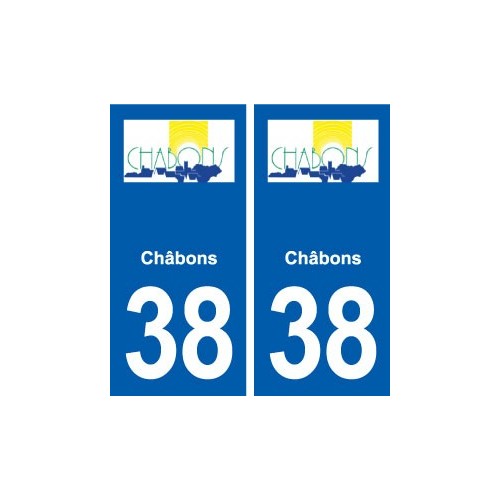 38 Châbons  logo ville autocollant plaque stickers