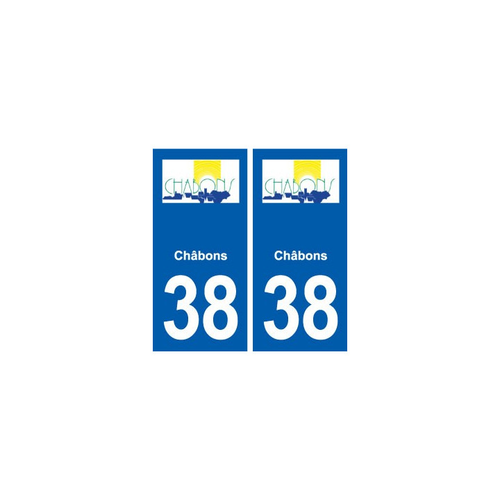 38 Châbons  logo ville autocollant plaque stickers