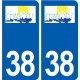 38 Châbons  logo ville autocollant plaque stickers