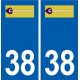 38 Charantonnay  logo ville autocollant plaque stickers