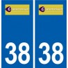 38 Charantonnay  logo ville autocollant plaque stickers