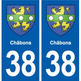38 Châbons blason ville autocollant plaque stickers