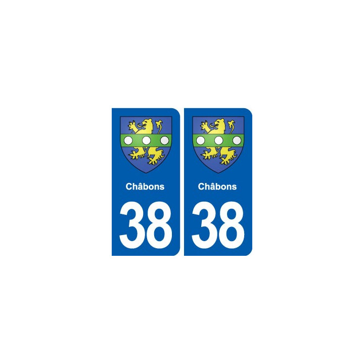 38 Châbons blason ville autocollant plaque stickers