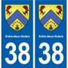 38 Entre-deux-Guiers blason ville autocollant plaque stickers