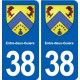 38 Entre-deux-Guiers blason ville autocollant plaque stickers