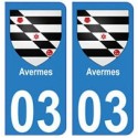 03 Avermes ville autocollant plaque
