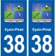 38 Eyzin-Pinet blason ville autocollant plaque stickers
