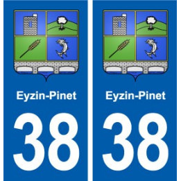 38 Eyzin-Pinet blason ville autocollant plaque stickers