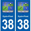 38 Eyzin-Pinet blason ville autocollant plaque stickers