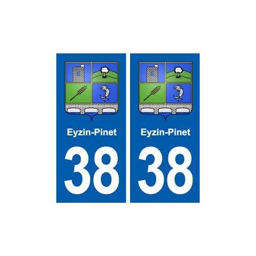 38 Eyzin-Pinet blason ville autocollant plaque stickers