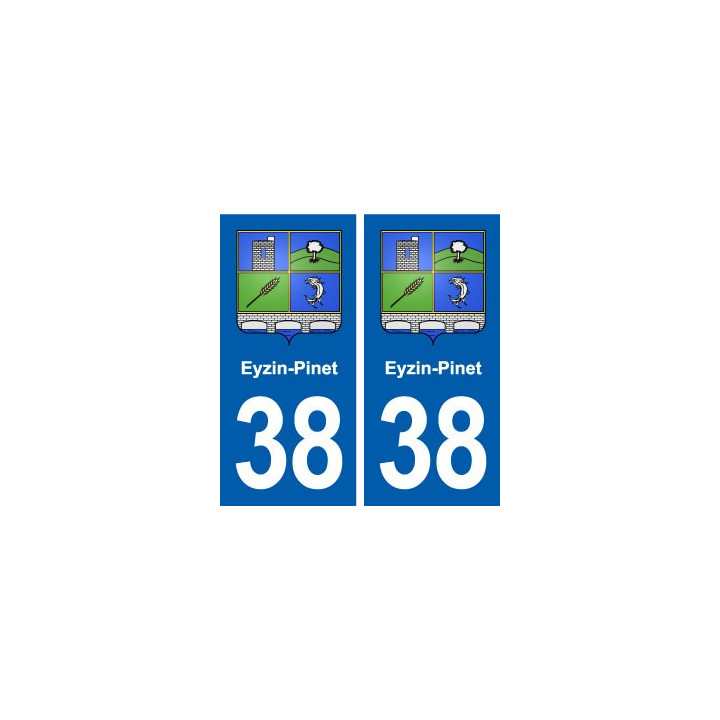 38 Eyzin-Pinet blason ville autocollant plaque stickers