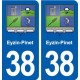 38 Eyzin-Pinet blason ville autocollant plaque stickers