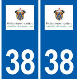 38 Entre-deux-Guiers logo ville autocollant plaque stickers