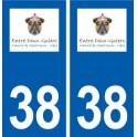 38 Entre-deux-Guiers logo ville autocollant plaque stickers