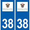 38 Entre-deux-Guiers logo ville autocollant plaque stickers