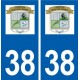 38 Eyzin-Pinet logo ville autocollant plaque stickers