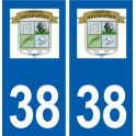 38 Eyzin-Pinet logo ville autocollant plaque stickers