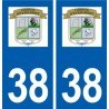 38 Eyzin-Pinet logo ville autocollant plaque stickers