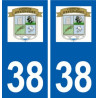 38 Eyzin-Pinet logo ville autocollant plaque stickers