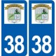 38 Eyzin-Pinet logo ville autocollant plaque stickers