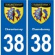 38 Charantonnay blason ville autocollant plaque stickers