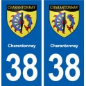 38 Charantonnay blason ville autocollant plaque stickers