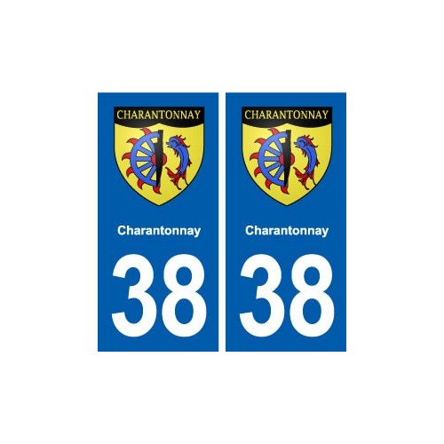 38 Charantonnay blason ville autocollant plaque stickers