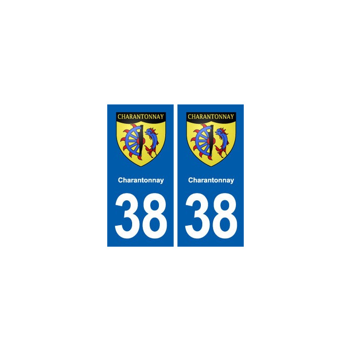 38 Charantonnay blason ville autocollant plaque stickers
