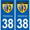 38 Charantonnay blason ville autocollant plaque stickers