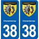 38 Charantonnay blason ville autocollant plaque stickers