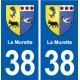 38 La Murette blason ville autocollant plaque stickers