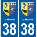 38 La Murette blason ville autocollant plaque stickers