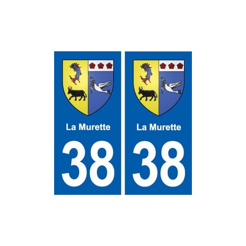 38 La Murette blason ville autocollant plaque stickers