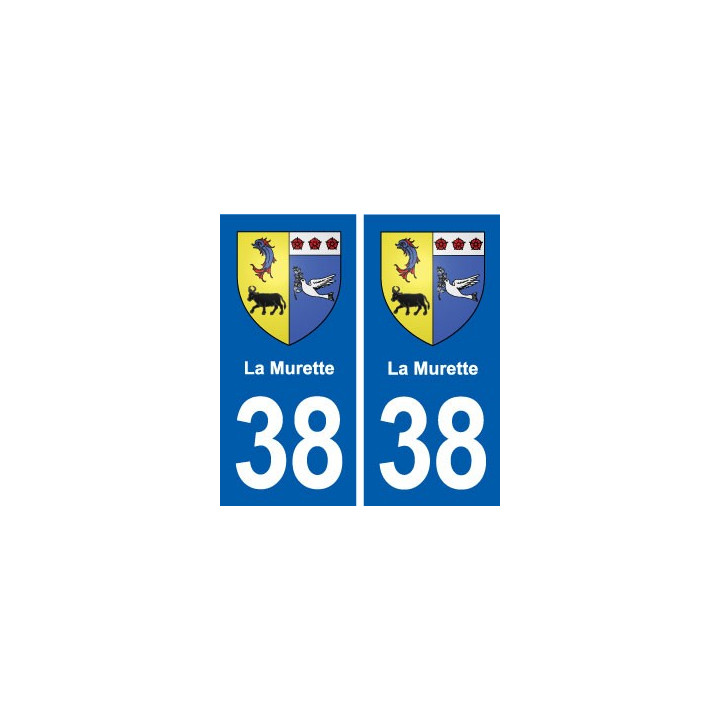 38 La Murette blason ville autocollant plaque stickers