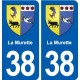 38 La Murette blason ville autocollant plaque stickers