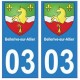 03 Bellerive-sur-Allier ville autocollant plaque
