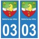 03 Bellerive-sur-Allier ville autocollant plaque