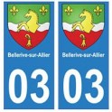 03 Bellerive-sur-Allier ville autocollant plaque