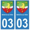 03 Bellerive-sur-Allier ville autocollant plaque