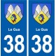 38 Le Gua blason ville autocollant plaque stickers