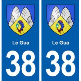 38 Le Gua blason ville autocollant plaque stickers