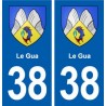 38 Le Gua blason ville autocollant plaque stickers