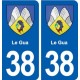 38 Le Gua blason ville autocollant plaque stickers