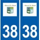 38 La Murette logo ville autocollant plaque stickers