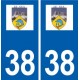 38 Le Gua logo ville autocollant plaque stickers