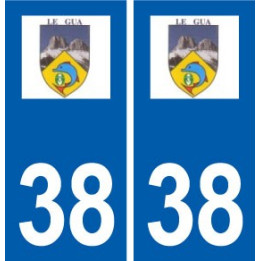 38 Le Gua logo ville autocollant plaque stickers