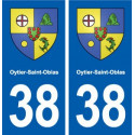 38 Oytier-Saint-Oblas blason ville autocollant plaque stickers
