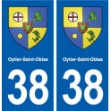 38 Oytier-Saint-Oblas blason ville autocollant plaque stickers