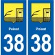 38 Poisat blason ville autocollant plaque stickers