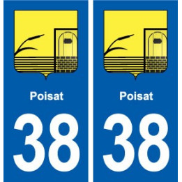 38 Poisat blason ville autocollant plaque stickers